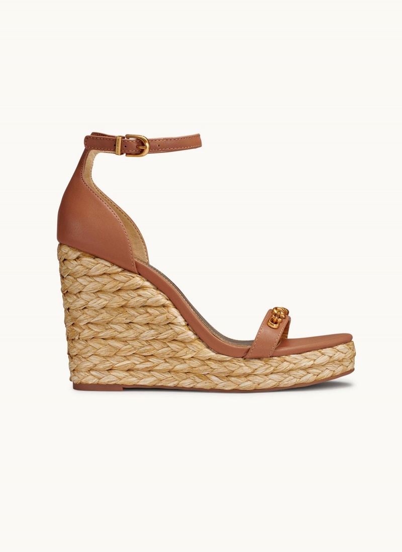 Donna Karan Yulissa Ankle Strap Espadrille Heels Brown | UAE_DK66288