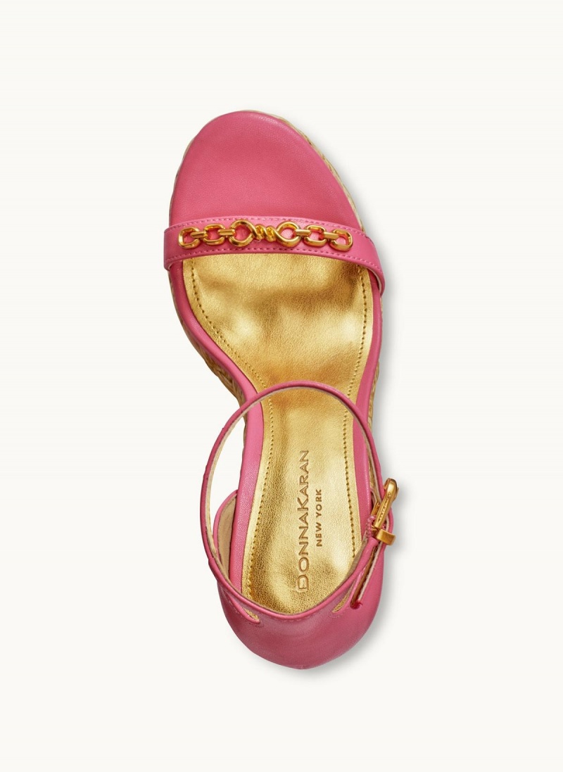 Donna Karan Yulissa Ankle Strap Espadrille Heels Rose | UAE_DK77966