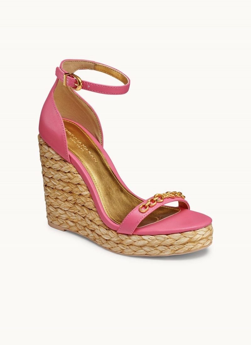 Donna Karan Yulissa Ankle Strap Espadrille Sandals Rose | UAE_DK61242